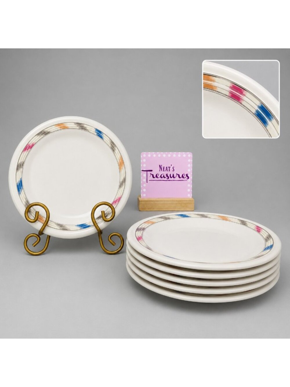 Studio Nova VILLAGE MESA JFO41 Southwestern Oven To Table Salad Plates Set of 6